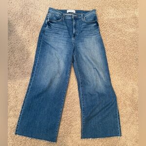 Just Black Women's Scissor Cut Hem Wide Leg Blue Jeans
